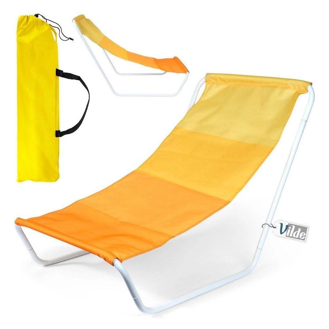 Vilde Leżak Plażowy Składany Metalowy z Torbą Transportową 86 x 51,5 cm (86 cm) (52492247)