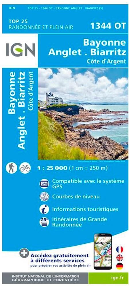 IGN  - 1344OT Bayonne Anglet Biarritz Côte d'Argent - Carte