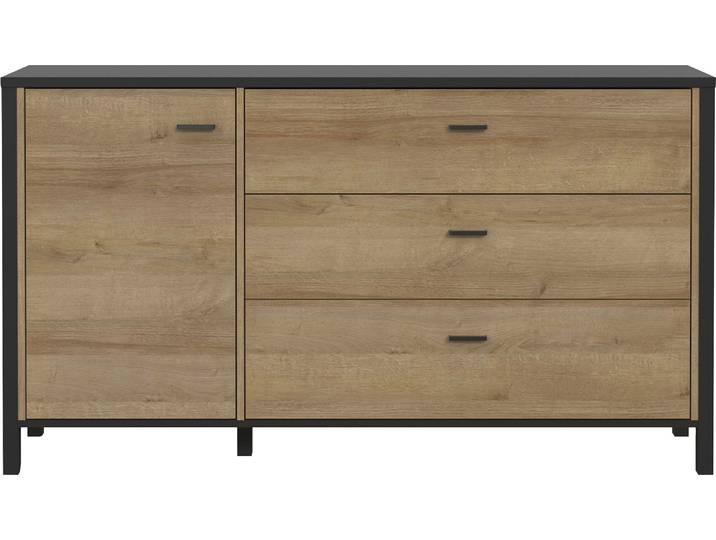 Kommode FORTE High Rock , schwarz, B:151,3cm H:85,1cm T:40,2cm, Sideboards, Kommode, Breite ca. 151 cm