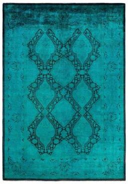 Overton "Vibrance One-of-a-Kind Hand-Knotted Area Rug - Green, 6' 2"" x 8' 10"" - 6' 2"" x 8' 10"""
