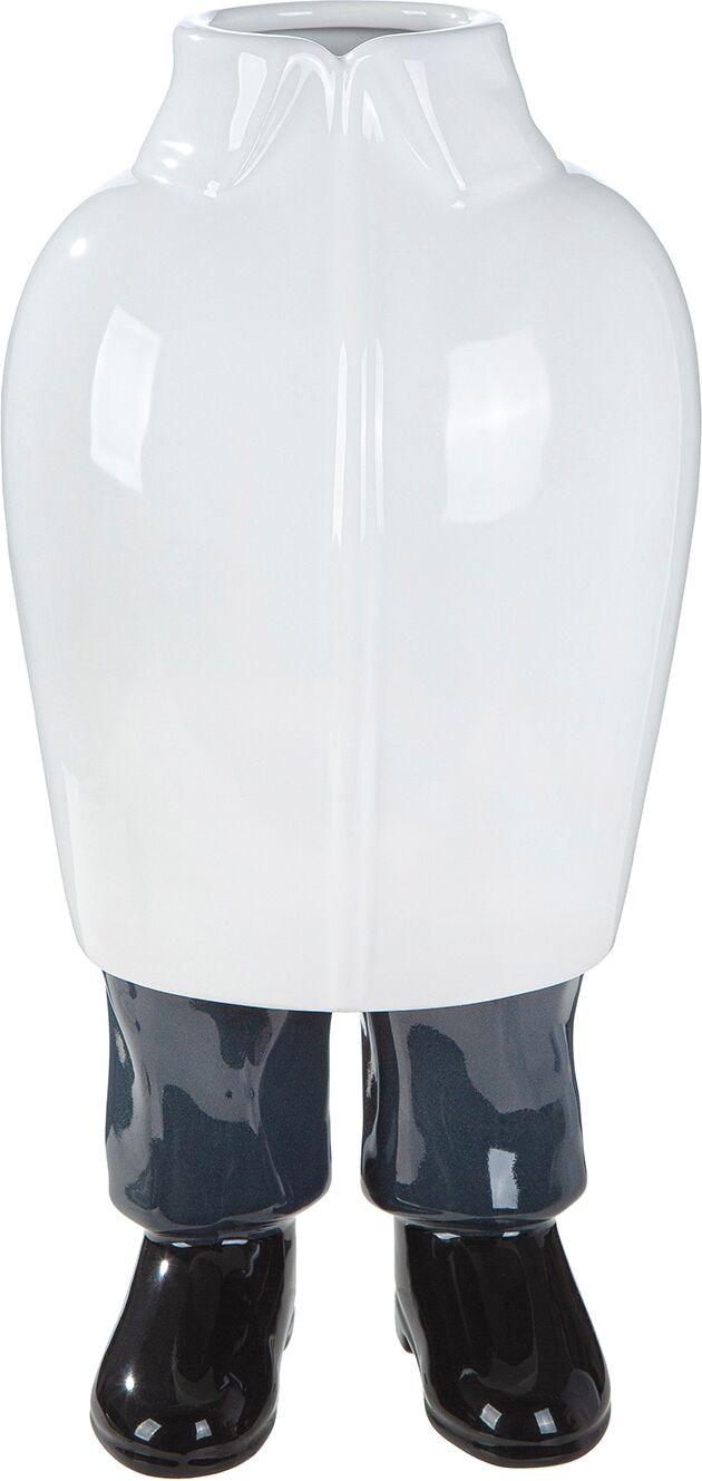Tischvase GILDE "Vase Mann Mr. weiß H. 34 cm", weiß, B:17cm H:34cm T:16cm, Keramik, Vasen, Tischvase, Vase, Mr., Gesichtsvase, humorvoll, maskulin, Geschenkidee