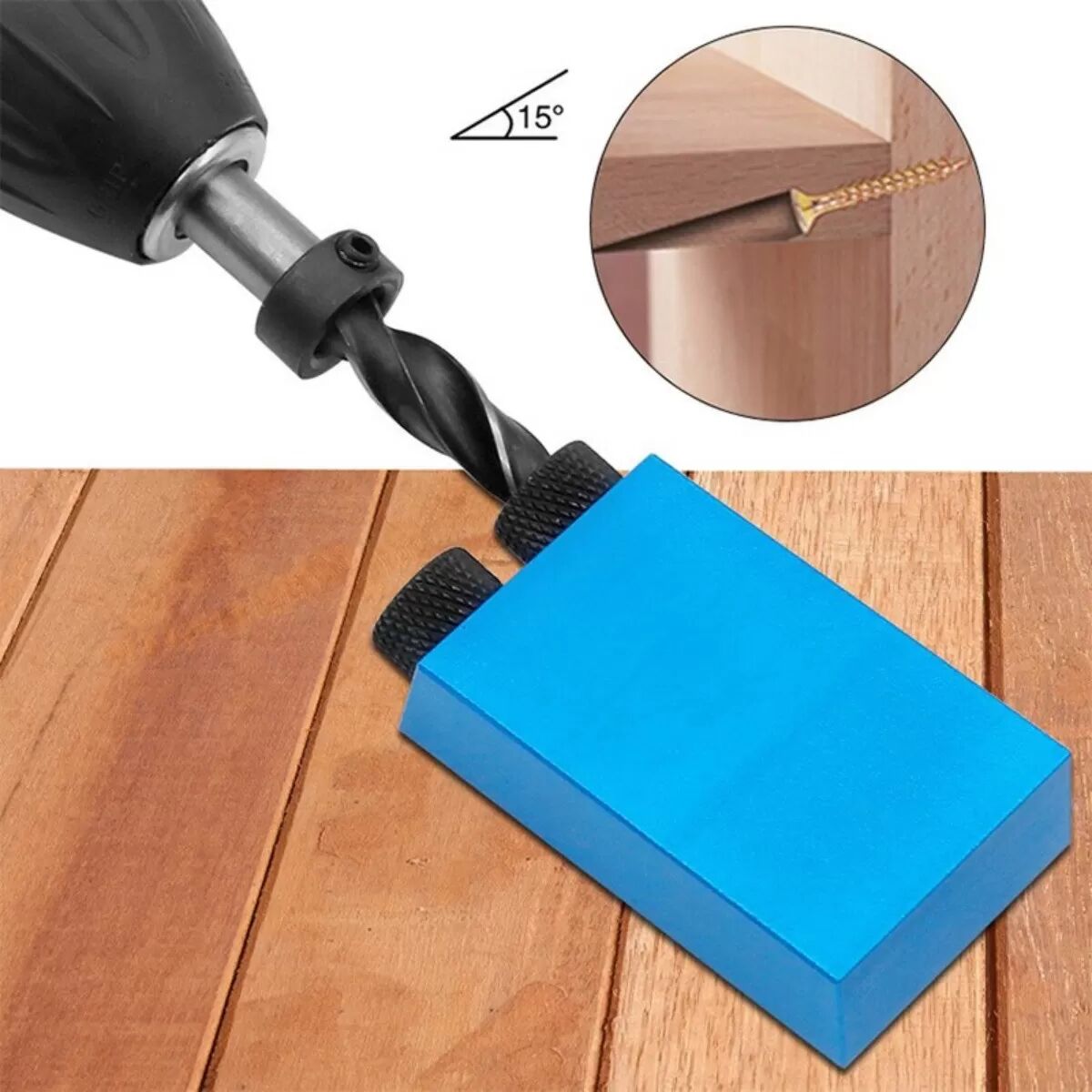 INF 14-teiliges Holzbearbeitungs-Bohrloch-Locator-Kit – Taschenloch-Bohrschablone aus Aluminiumlegierung