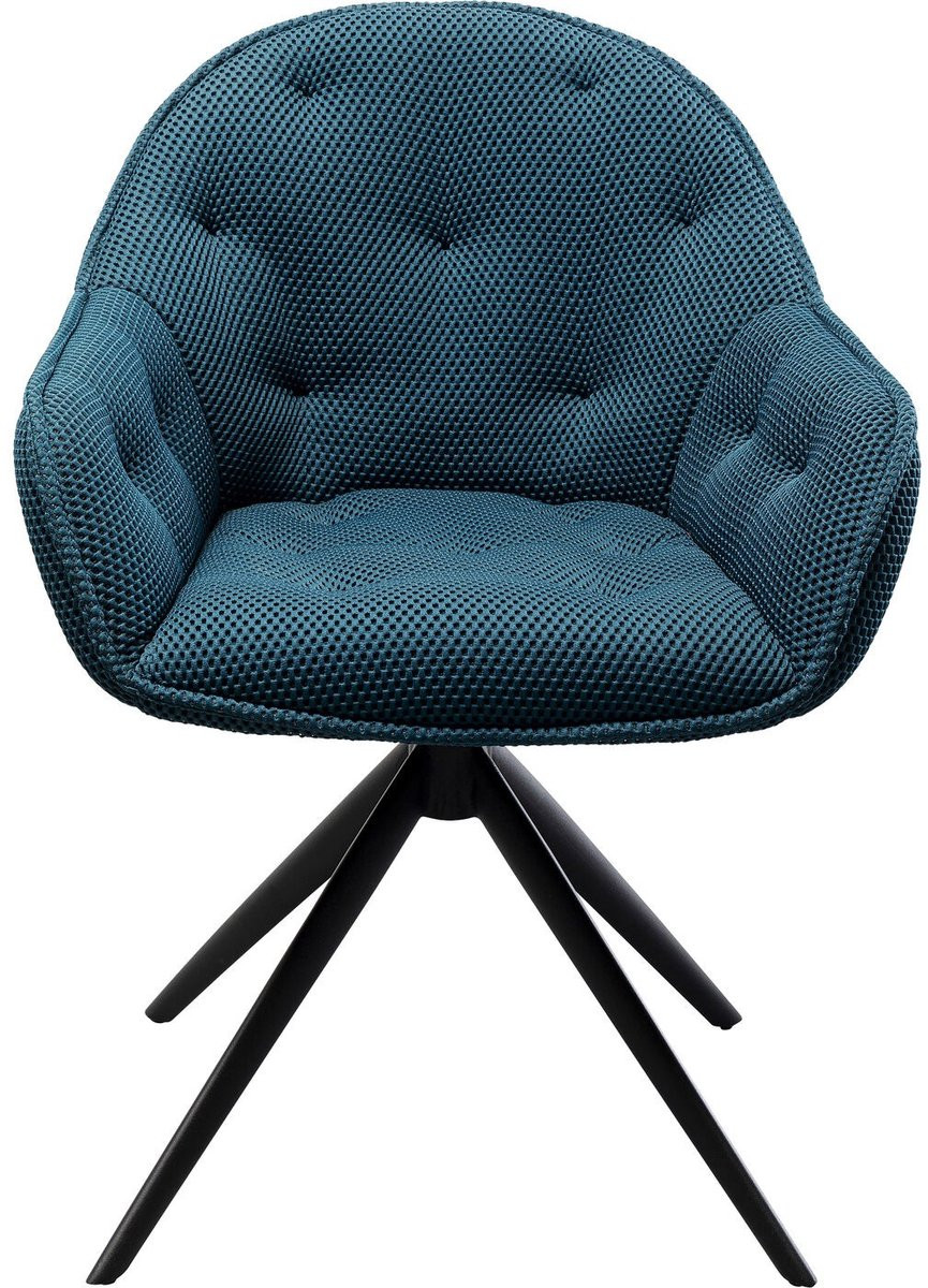 Kare Design Carlito Draaistoel met armleuningen Mesh blauw