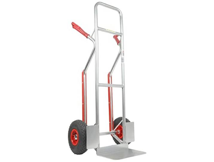 HBH Profi Sackkarre Alu 200kg Luftreifen TK200ALU04 Transportkarre Aluminium, Leichter Alurahmen poliert, kugelgelagertes Rad, Sicherheitsgriffe, ideal für Haus, Garten, Werkstatt & Umzug