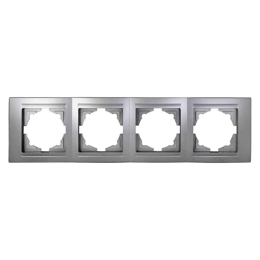 Gunsan Moderna 4-fach Rahmen für 4 Steckdosen Schalter Dimmer Silber (31793632)