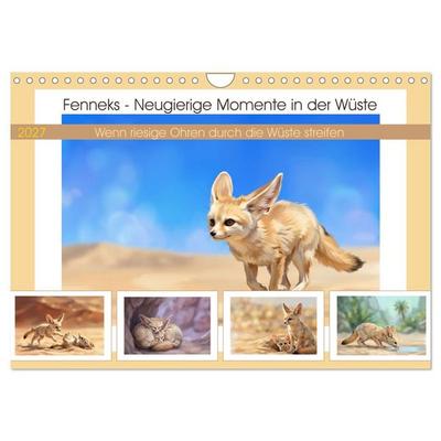Fenneks - Neugierige Momente in der Wüste (Wandkalender 2027 DIN A4 quer), CALVENDO Monatskalender
