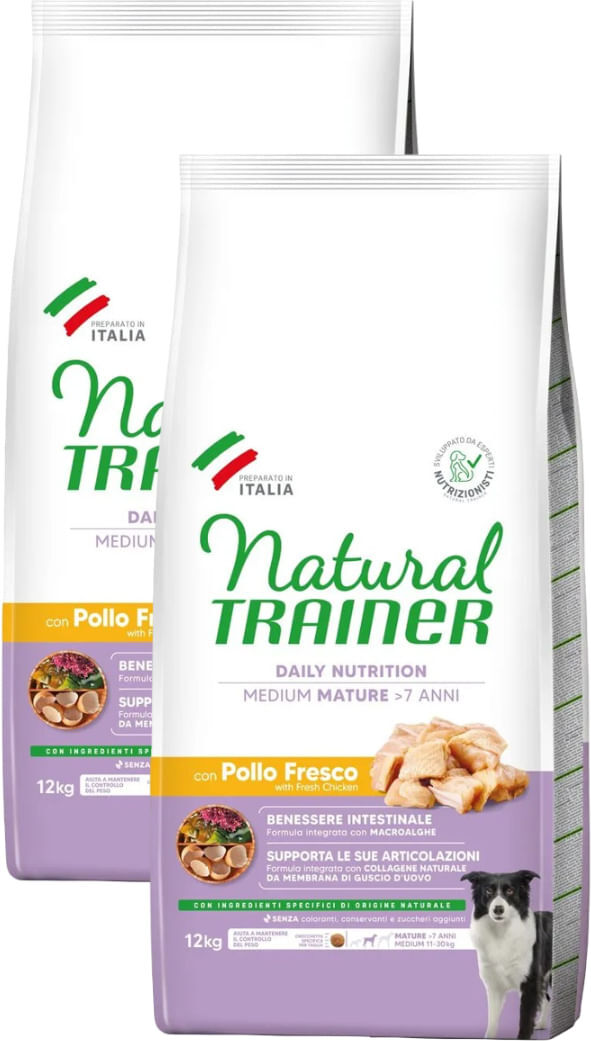 Kit Risparmio 2x12KG Natural Trainer Dog Mature Medium Pollo POLLO FRESCO