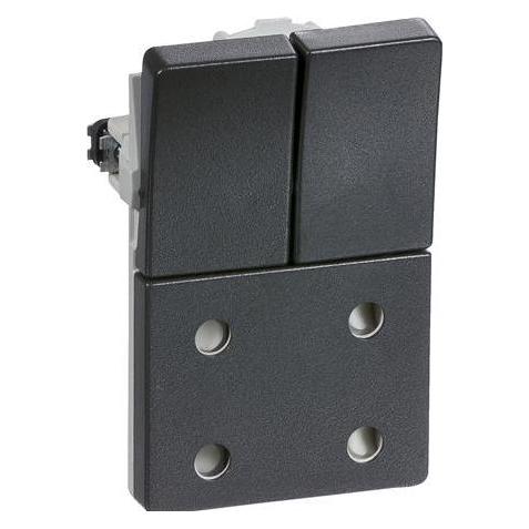 LK FUGA Dobbelt stikkontakt med afbryder uden jord 1½ modul, Koksgrå- I pose for DIY (AAK501D81151L)
