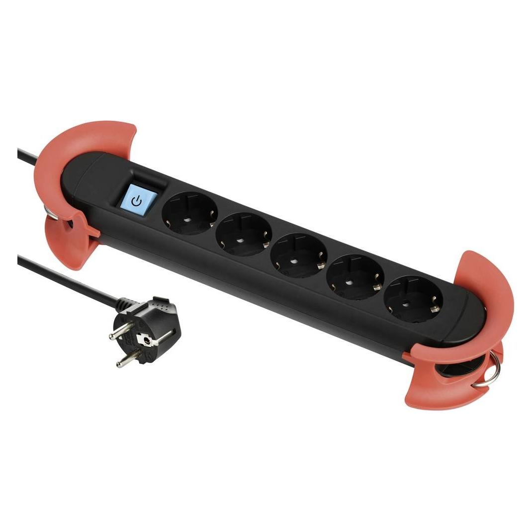 Maxtrack NV 60-3 L Steckdosenleiste mit Schalter Schwarz Schutzkontakt 1 St. (5x, CEE 7/3, 3 m) (NV 60-3 L)