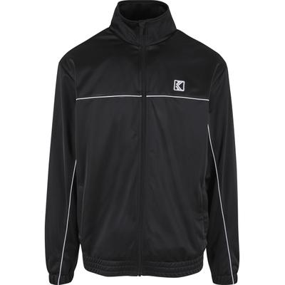 Collegejacke KARL KANI "Karl Kani Karl Kani Og Trackjacket", Herren, Gr. M, schwarz, weiß, 100% Polyester, unifarben, normal, amerikanischer Ausschnitt, Jacken Collegejacke
