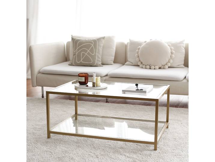 Salontisch Yasam gold Glas B 90 T 60 cm
