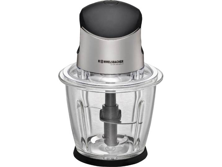 ROMMELSBACHER Zerkleinerer MZ 500 , schwarz (chromfarben, schwarz), B:17,4cm H:25,7cm T:17,4cm, Zerkleinerer, Zerkleinerer