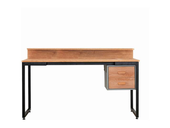 Schreibtisch Viktor natur/schwarz MDF, Metall B 140 T 60 cm - Schreibtisch