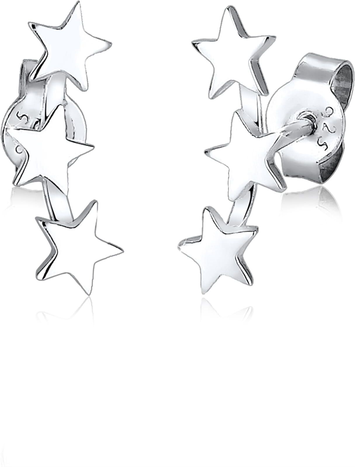 Paar Ohrstecker ELLI "Ohrringe Ohrstecker Stern 925 Sterling Silber" Gr. 14, silber, Ohrringe, Damen, 14, Silber 925 (Sterlingsilber), Paar Ohrstecker