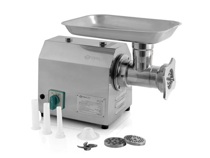 Mahlzeit Profi Fleischwolf elektrisch aus Edelstahl 750W – 150 kg/h Faschiermaschine, Wurstmaschine in Gastro Qualität Fleischmaschine mit Wurstfüller, Sausage Maker