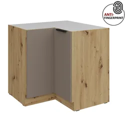 Küchen Eckschrank 90x90 Küche ARIA Sandgrau matt Anti Fingerprint Küchenzeile