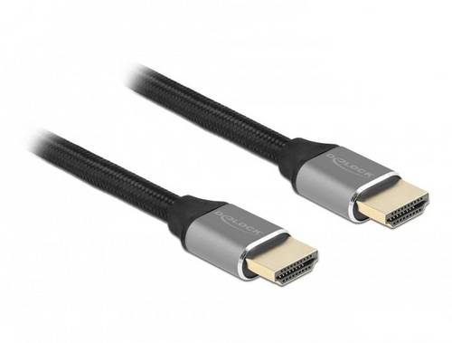 Delock HDMI Anschlusskabel HDMI-A Stecker 1m Grau 83995 8K UHD, vergoldete Steckkontakte, dreifach geschirmt, eARC HDMI-Kabel
