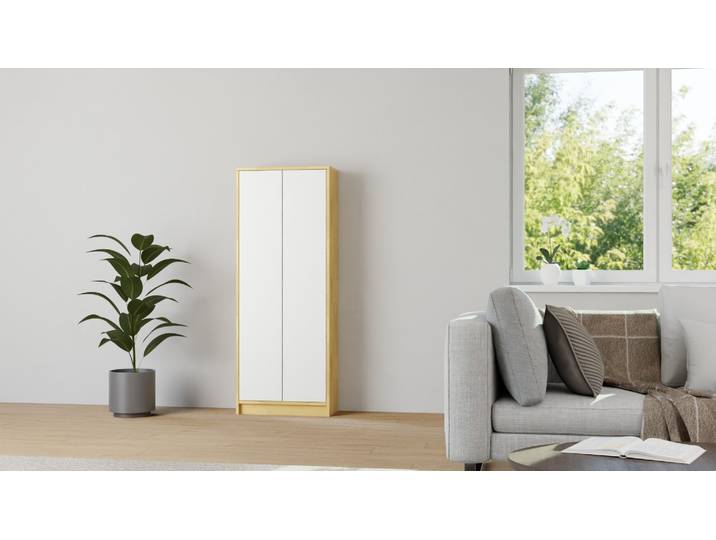 Regalschrank mit Flügeltür Buche Natur geölt