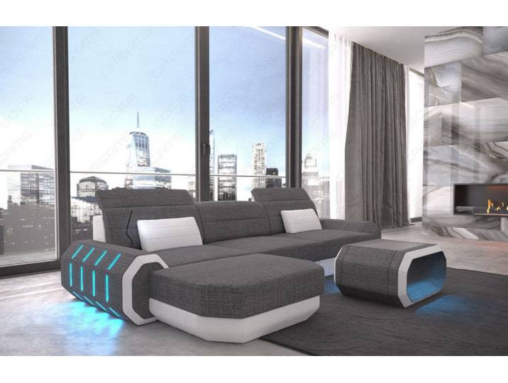 Couch Roma L-Form in Stoff