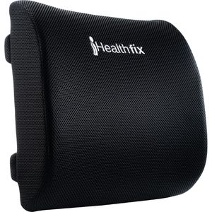 Healthfix Rückenstütze 100403, aus Netz, Lendenkissen, für Stühle, Bürostühle und Autositze, schwarz