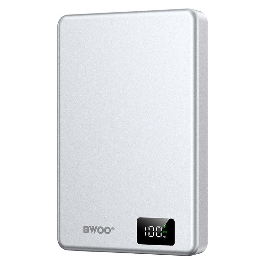 Bwoo magnetic power bank P76 PD 20W 10000 mAh with digital display and USB-C port black (10000 mAh, 20 W) (60954045)