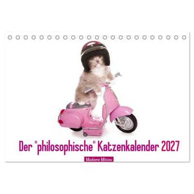Der 'philosophische' Katzenkalender 2027 (Tischkalender 2027 DIN A5 quer), CALVENDO Monatskalender