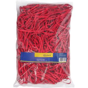 Böttcher-AG Gummibänder, Länge 130mm, Breite 4mm, rot, 1000g