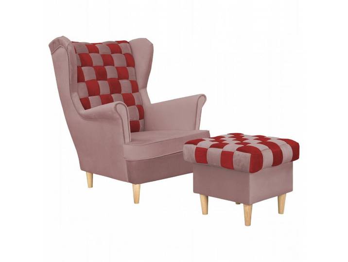 Family Meble Sessel Family Meble Carol Duo Ohrensessel mit Stauraum-Fußhocker Royal 14 Ros