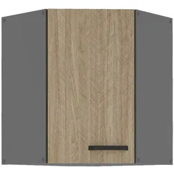 Küche SCANDI Eckhängeschrank 60X60 Fischgrät Küchenzeile Küchenblock Einbauküche
