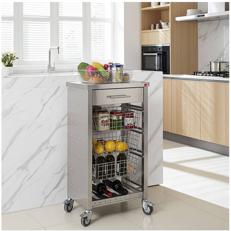 Hierro Carro verdulero para la cocina -  93*48*33,5cm – OTTO INOX