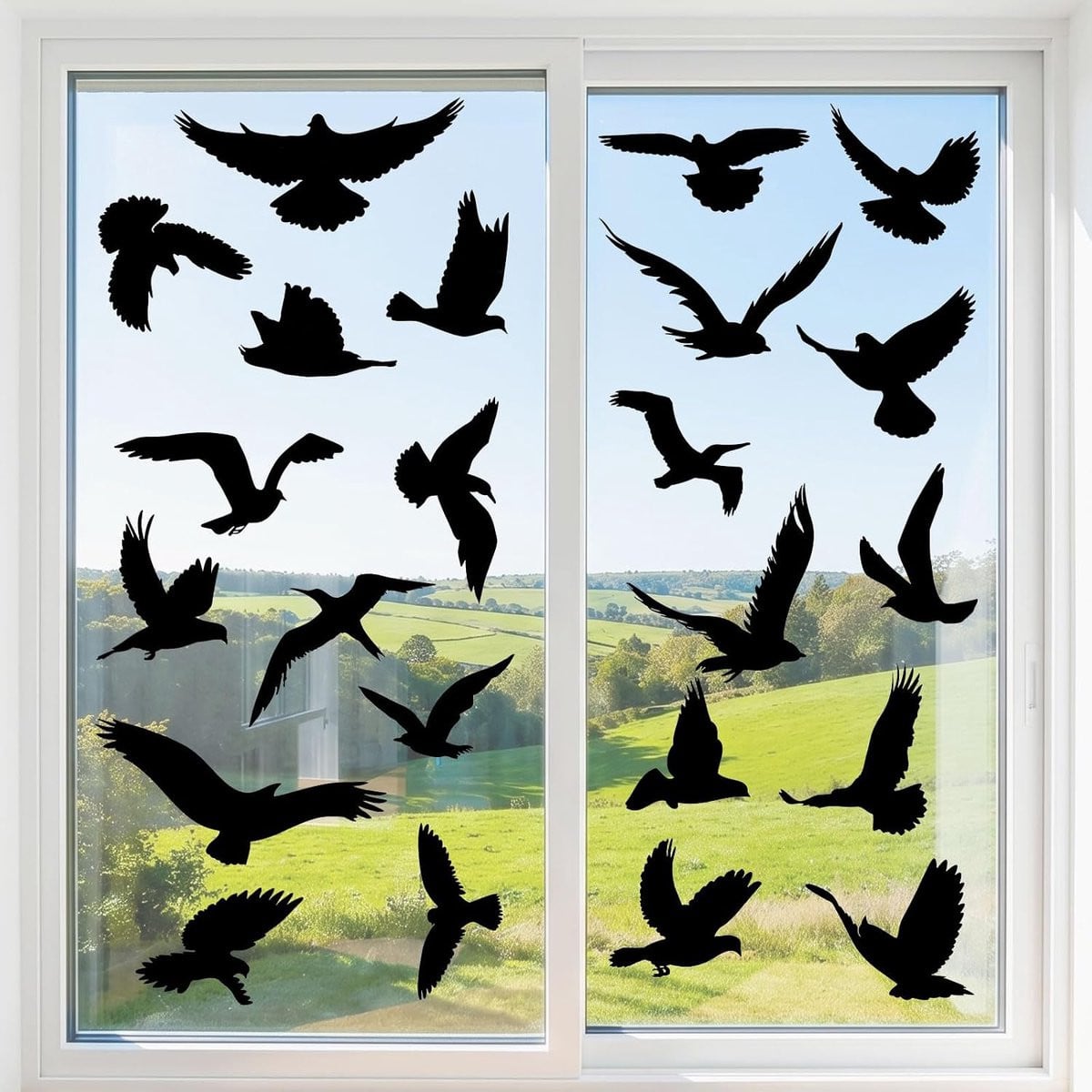 74 stuks zelfklevende en herbruikbare raamstickers voor vogelbescherming