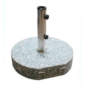 DEMA Sonnenschirmständer Granit, 40 kg, hellgrau, rund, mit Griff und Rollen