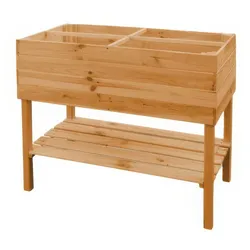 Balkon Kräuterbeet Kalix 100 x 50 x 80 cm - Kräuterhochbeet aus lasiertem Kiefernholz – Hochbeet in Anthrazit – Balkonbeet für den Garten