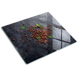 GLASPLATTE 60x52 cm Kaffeebohnen