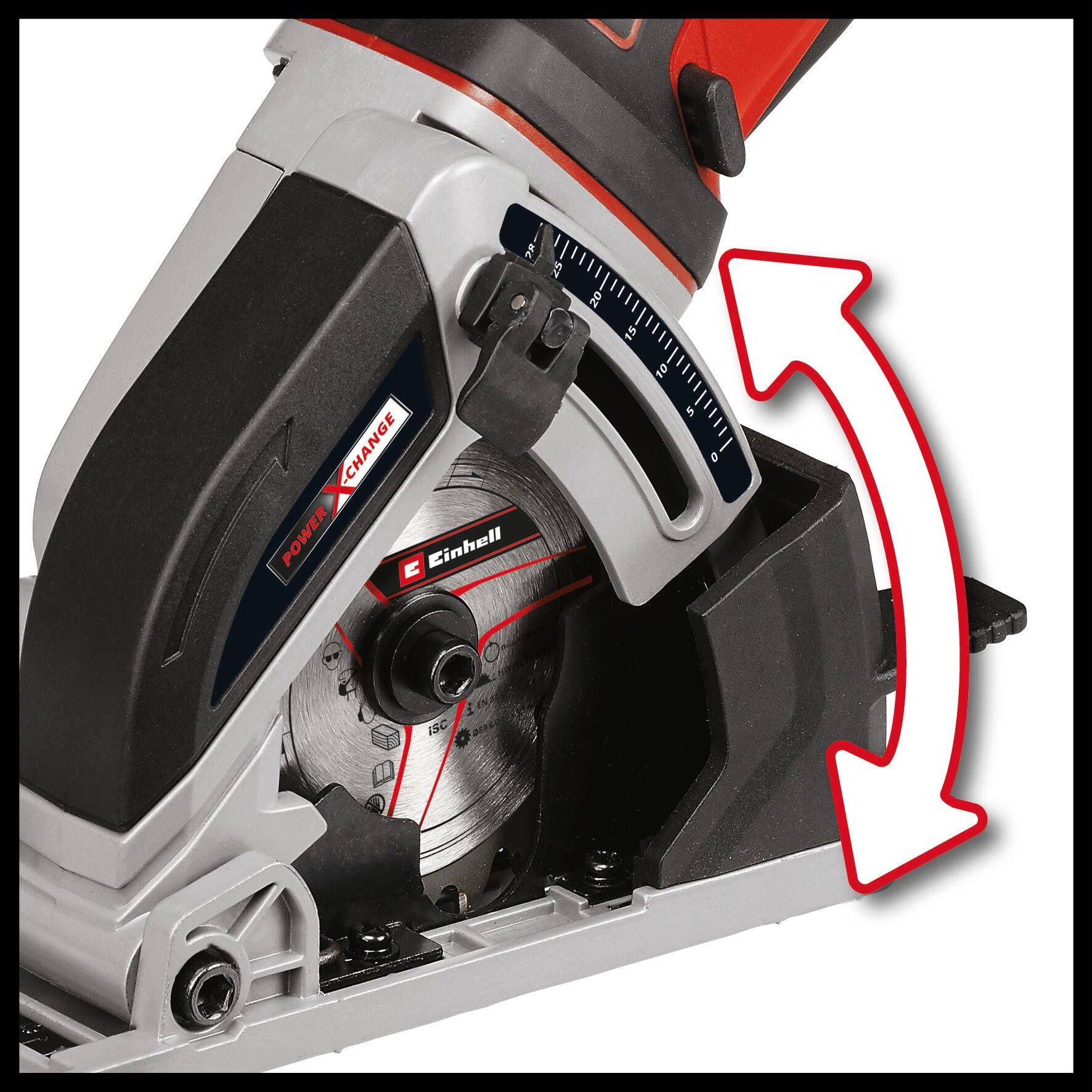Akku-Handkreissäge EINHELL "E-CS 18/89 Li Solo", rot (rot, schwarz), Sägemaschinen, Akku-Handkreissäge rot, schwarz Einheitsgröße