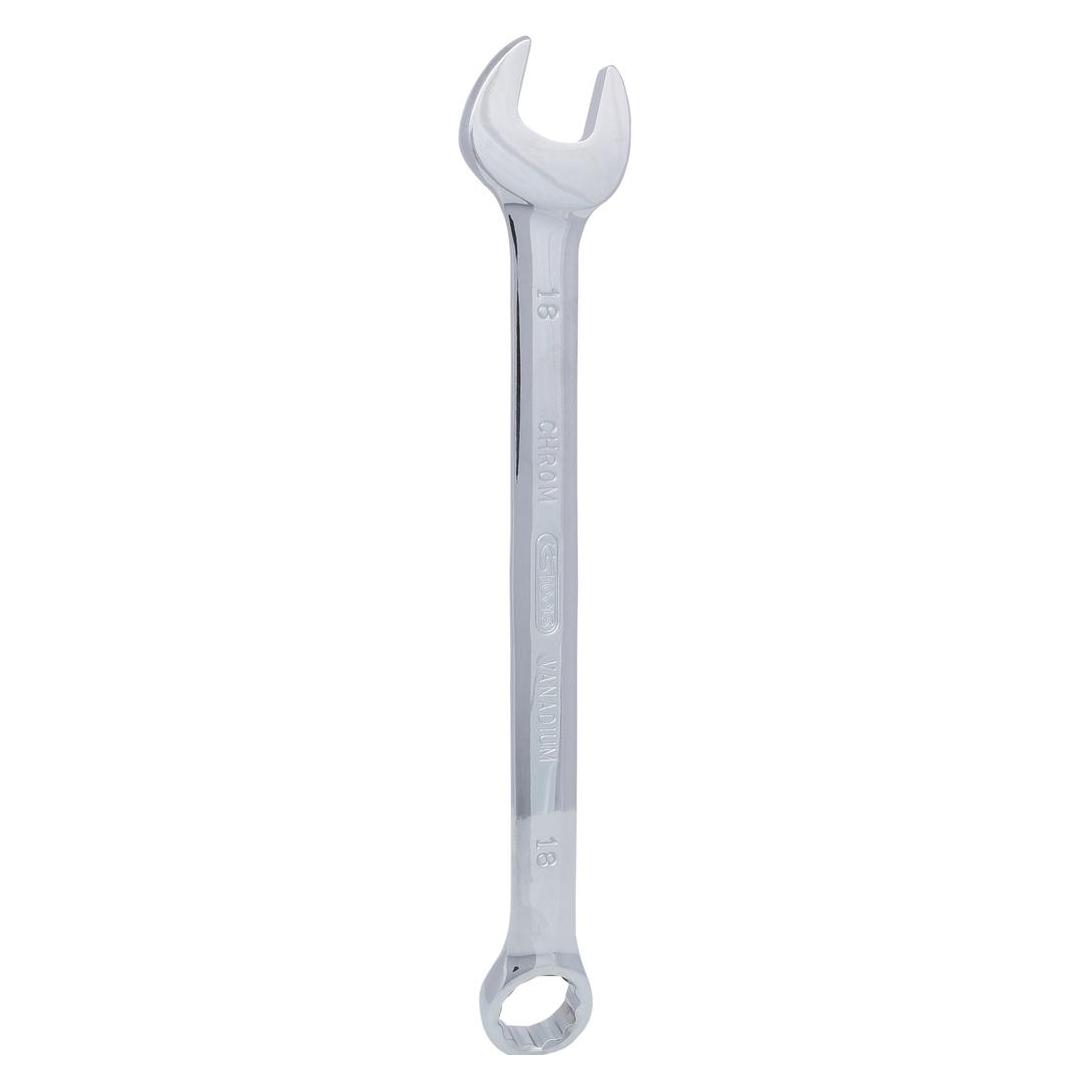 KS Tools Werkzeuge-Maschinen GmbH CHROMEplus Ringmaulschlüssel, abgewinkelt, 18mm, auf Hänger (18 mm) (518.0618-E)