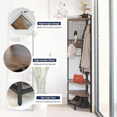 No "Coat Rack with Shoe Rack - 15.7""D x 70.9""W x 15.7""H"
