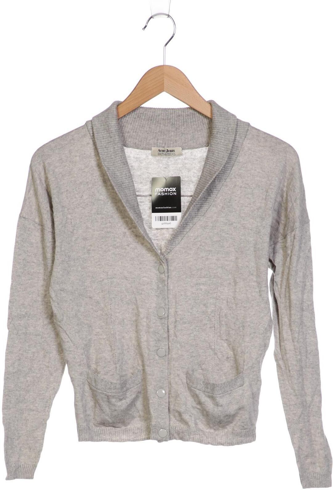 Acne Studios Damen Strickjacke, Grau, Gr. XS, Baumwolle / Kaschmir - Second Hand