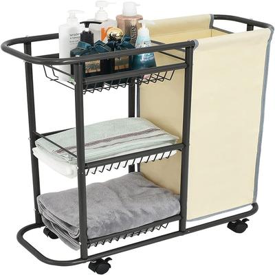 No "Laundry Sorter Cart Movable Bathroom Organizer - 27.7""D x 10.6""W x 29.5""H"