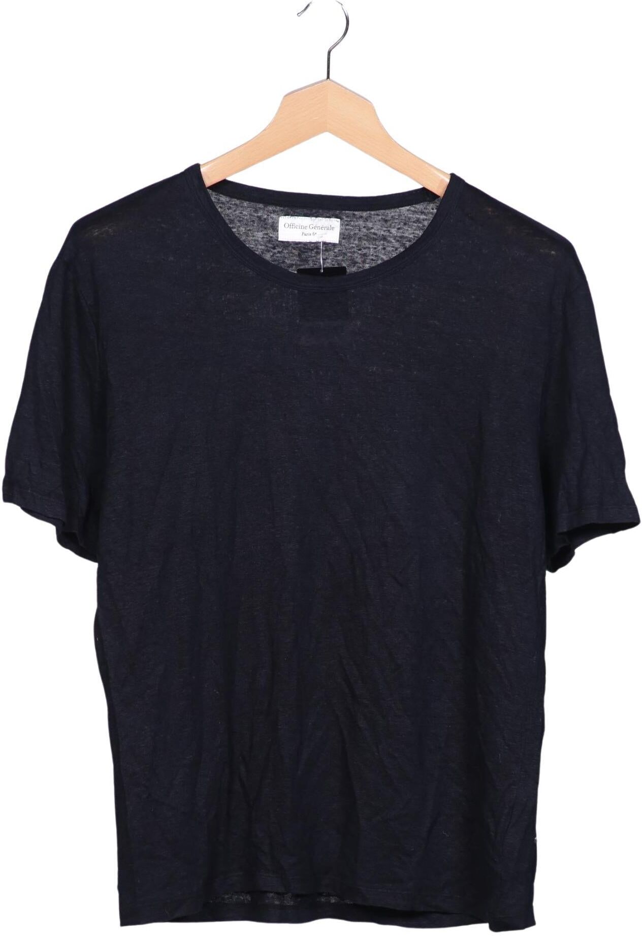 Officine Generale Herren T-Shirt, Marineblau, Gr. L, Leinen - Second Hand