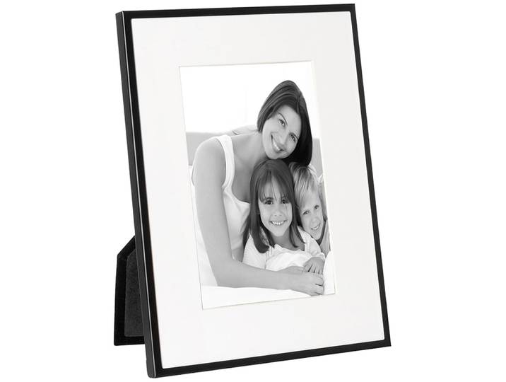 Einzelrahmen FINK NIGRA , schwarz, B:17cm H:2,5cm T:22cm, Aluminium, Glas, Bilderrahmen, Einzelrahmen