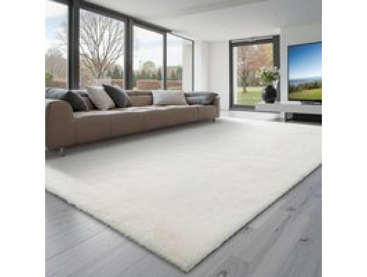 VEVOR Hochflor Teppich 3048x2438 mm, flauschiger Wohnzimmerteppich mit dreilagigem Material, 35 mm Florhöhe, für Wohnzimmer, Schlafzimmer, Loungebereich, fusselfrei und weicher, weiß