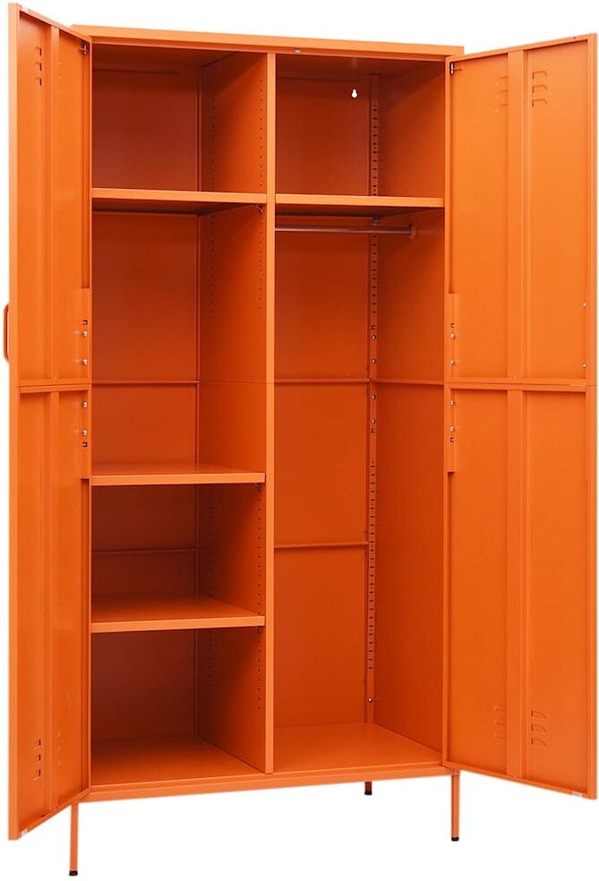 vidaXL Garde-robe Orange 90x50x180 cm Acier