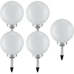 Solarleuchte Kugel Garten LED Gartendeko Solarkugel für Außen 20 cm Kugelleuchte Solar, Leuchtdauer ca. 6-8 Stunden, H 62 cm, 5er Set