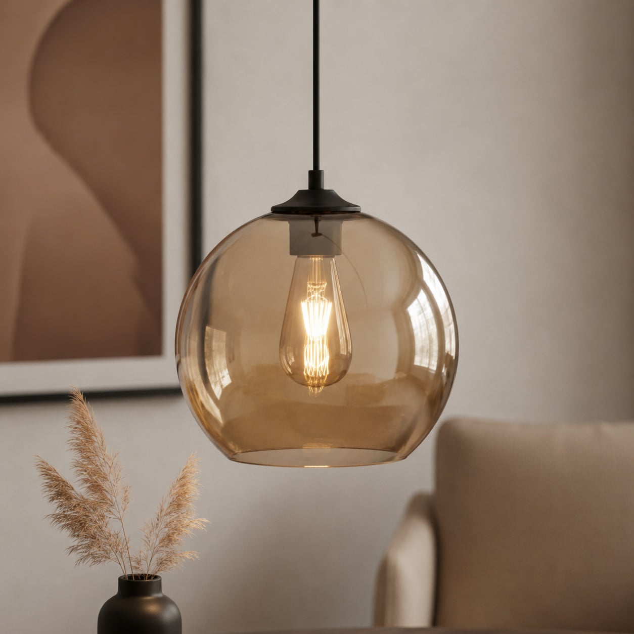 Artdelight Design hanglamp Marino amber Ø 25cm