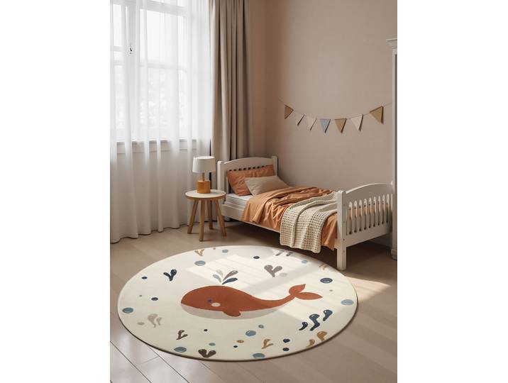 Tapis pour enfants Moby rond Ø 160cm Beige