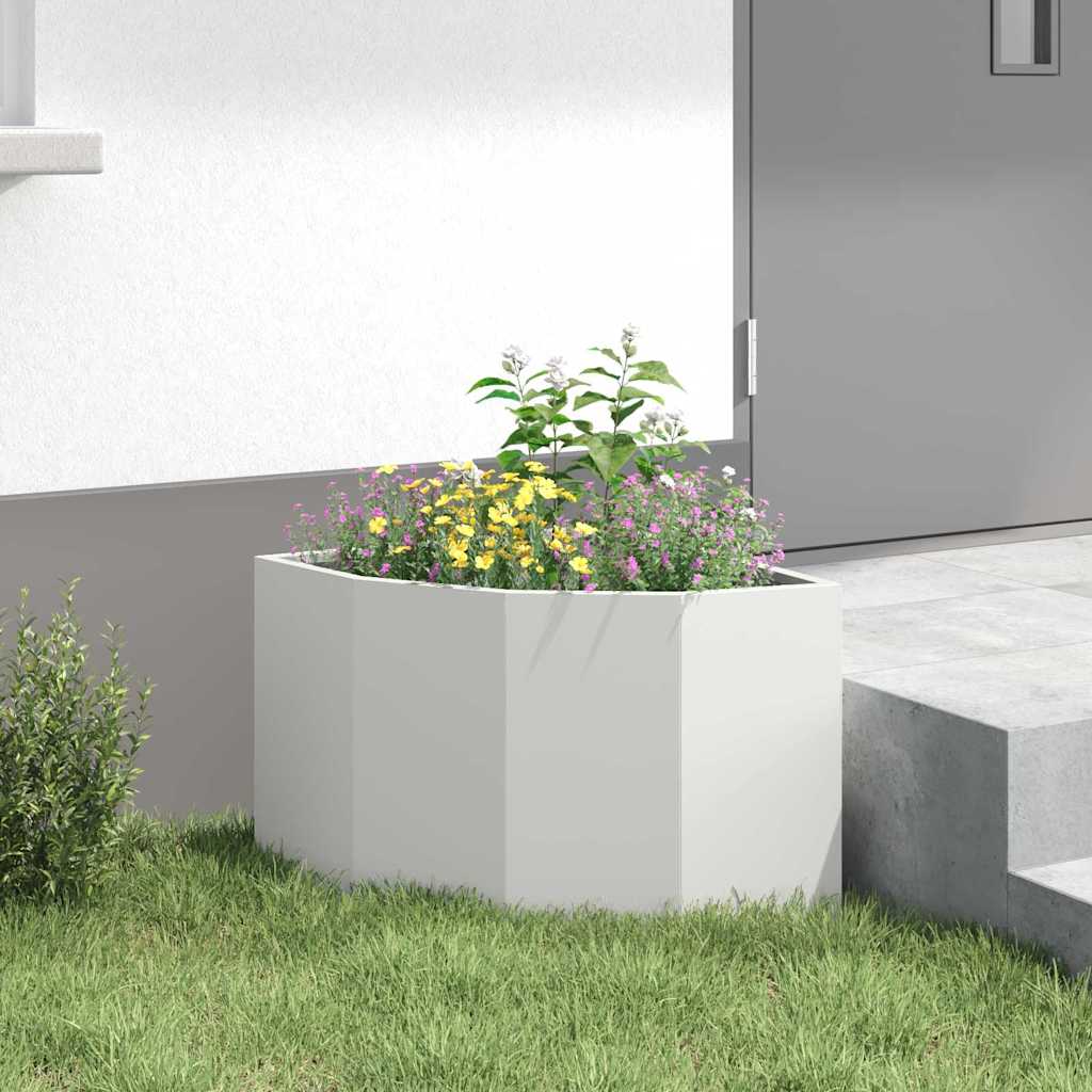 vidaXL Jardinière d'Angle Blanc 45 x 45 x 35 cm Acier