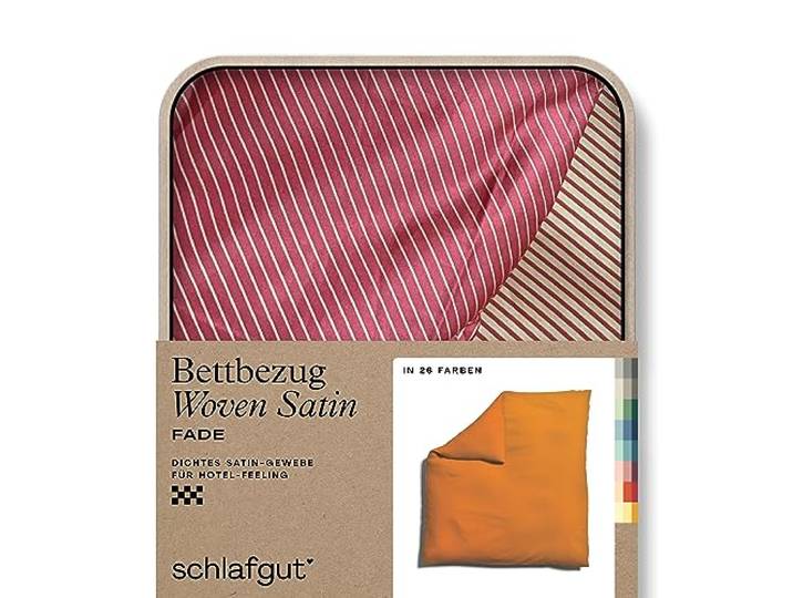 schlafgut Woven Fade Satin Bettwäsche 200x200cm gestreift Bettdecke Bezug einzeln, Yellow Fade in Hotelqualität mit 100% Baumwolle