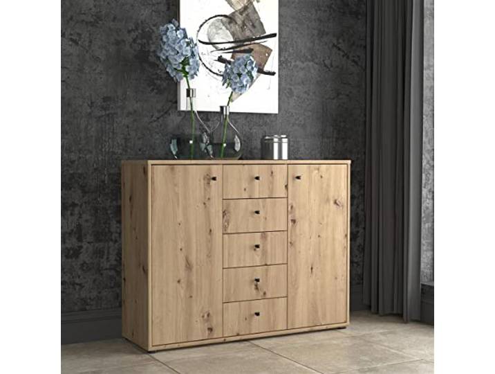 möbelando Kommode Beistellschrank Sideboard Anrichte Schrank Holzschrank Tembi V Artisan Eiche