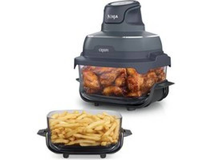 Friteuse sans huile en verre - Ninja - CRISPi FN201EUBL1 - 2 capacités 3 8L+2 3L - 4 modes de cuisson - 1700W - Bleu Cyber